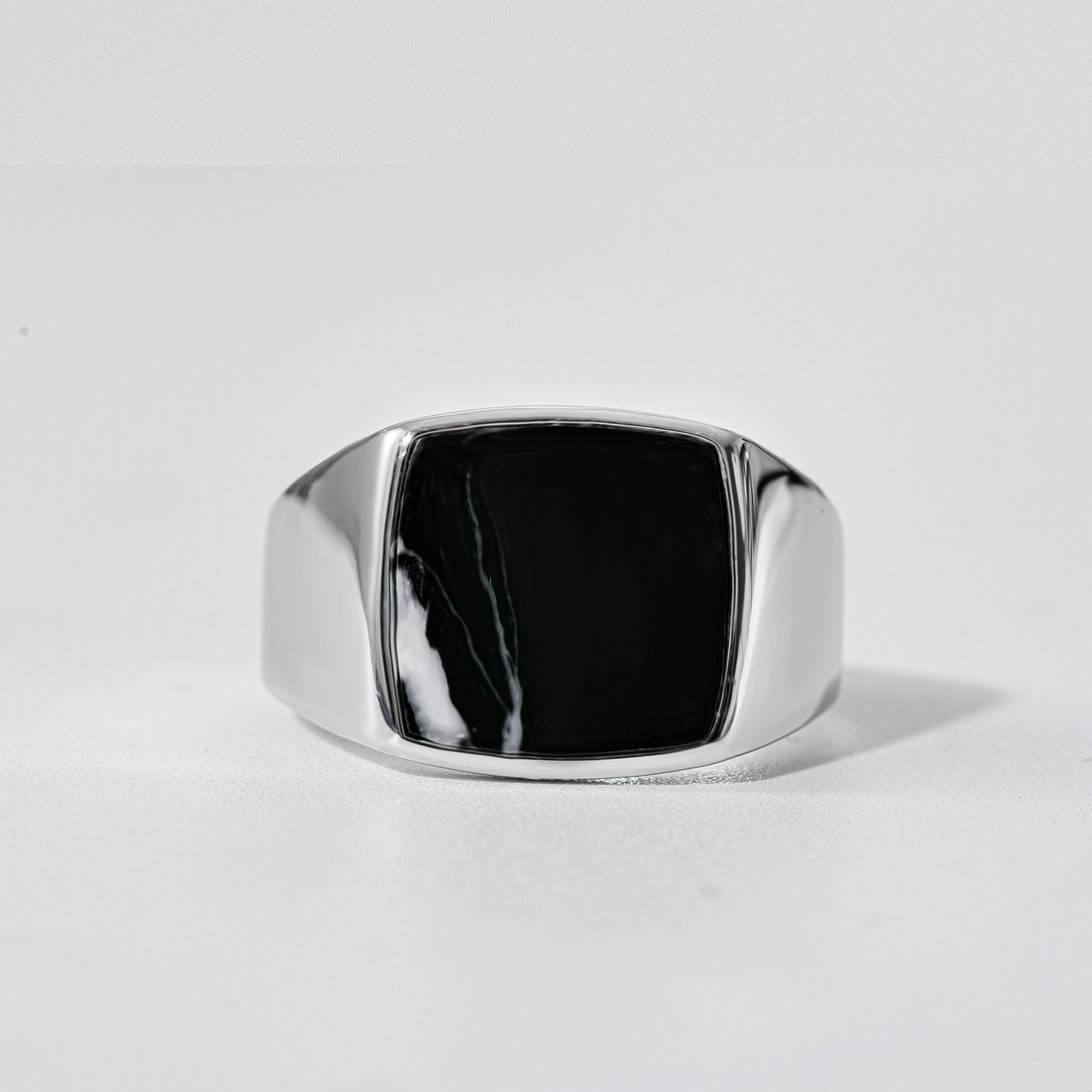 Square Marble Signet Ring