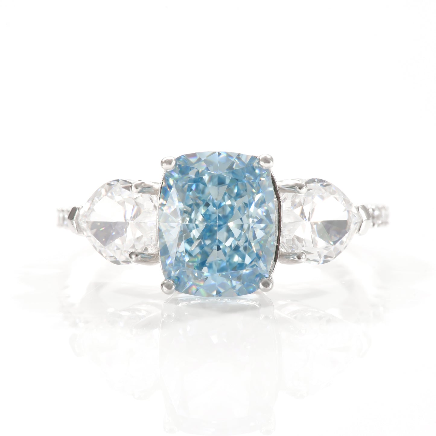 Baguette cushion cut birthstone ring