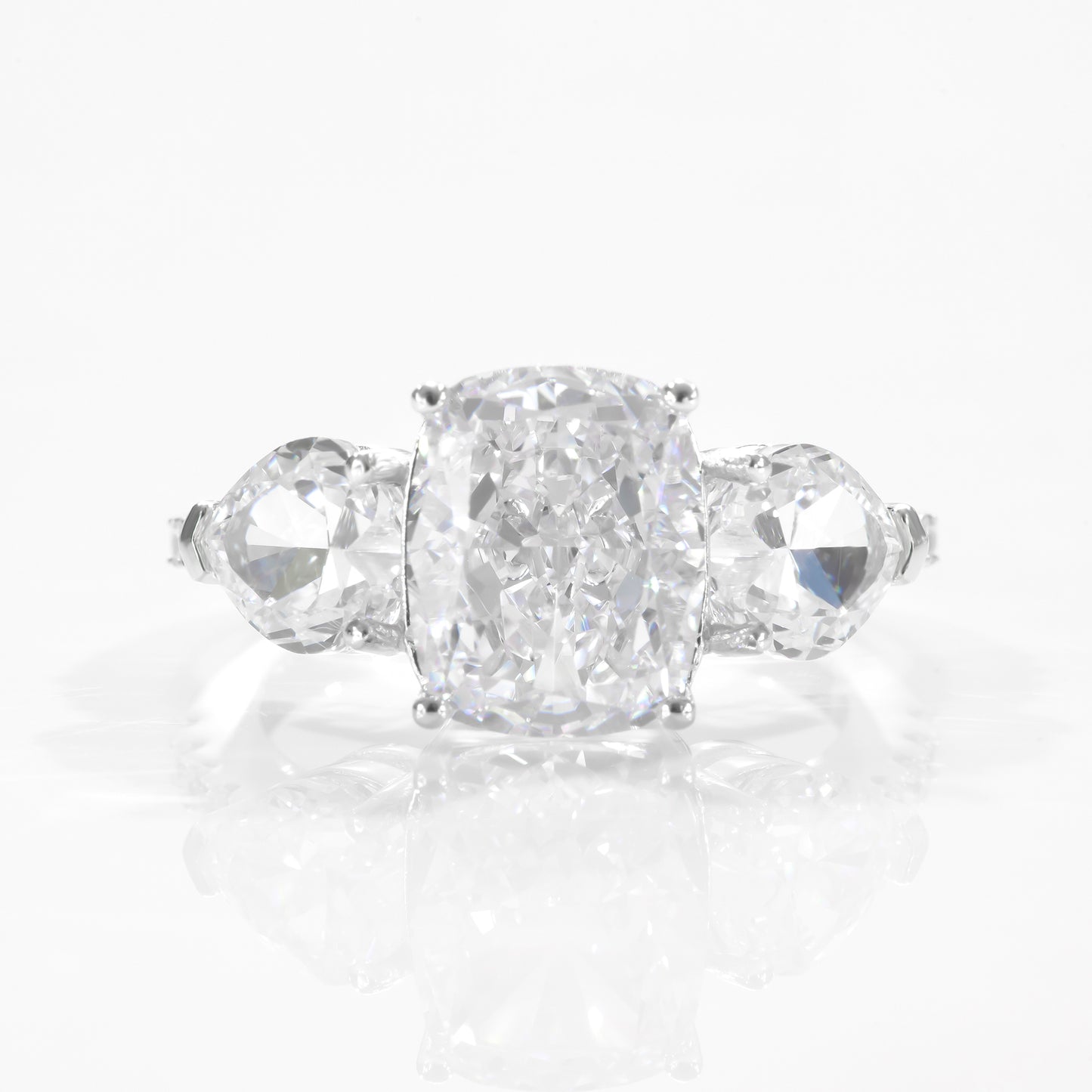 Baguette cushion cut birthstone ring