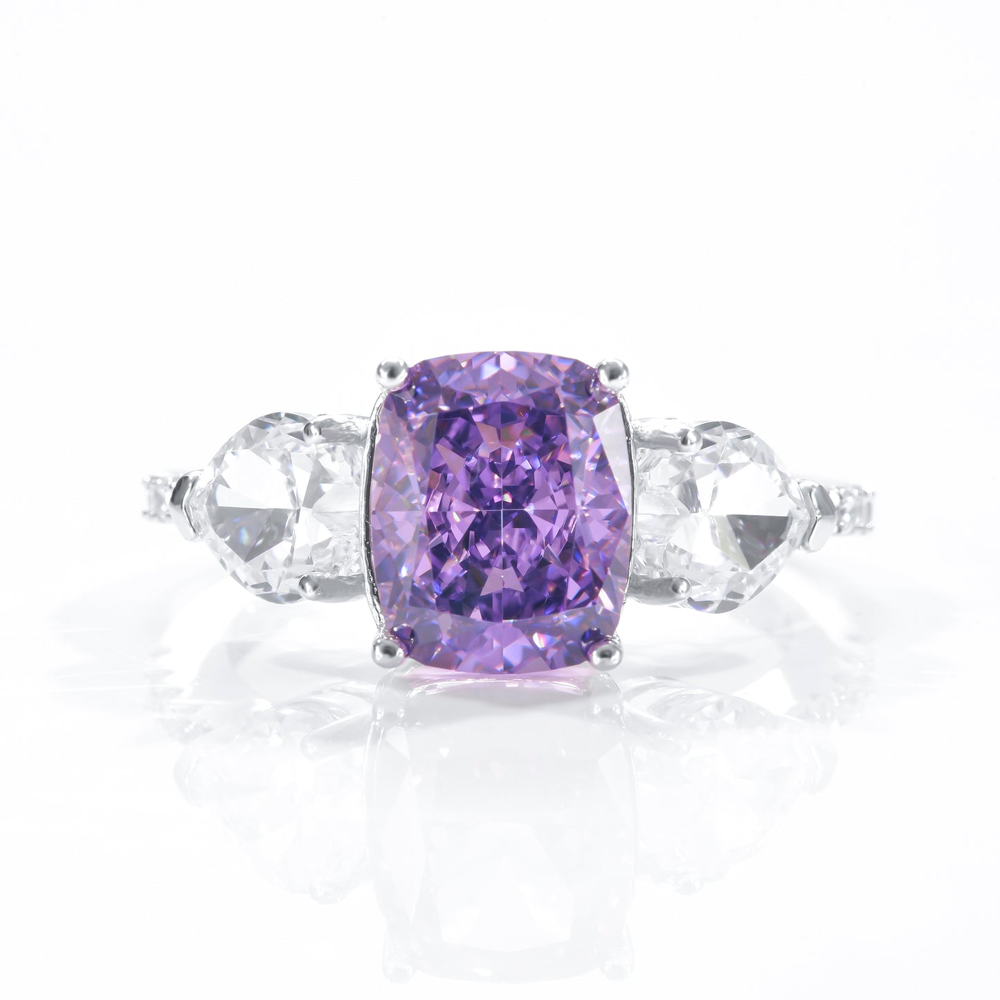 Baguette cushion cut birthstone ring