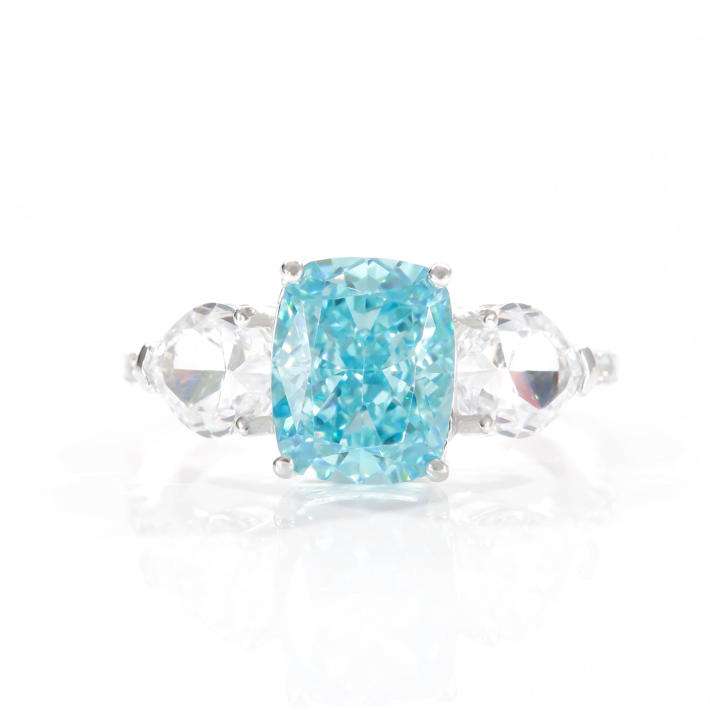 Baguette cushion cut birthstone ring