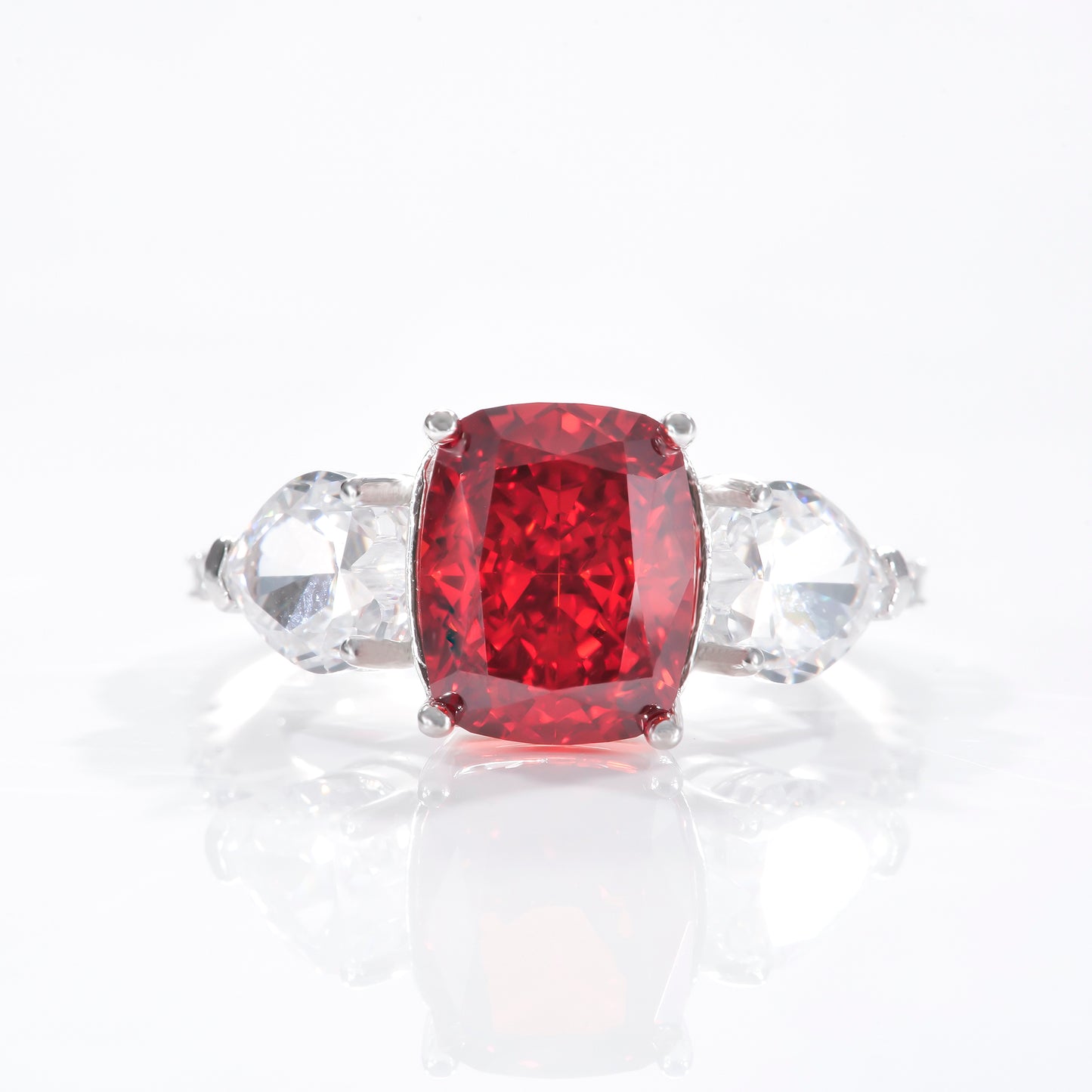 Baguette cushion cut birthstone ring