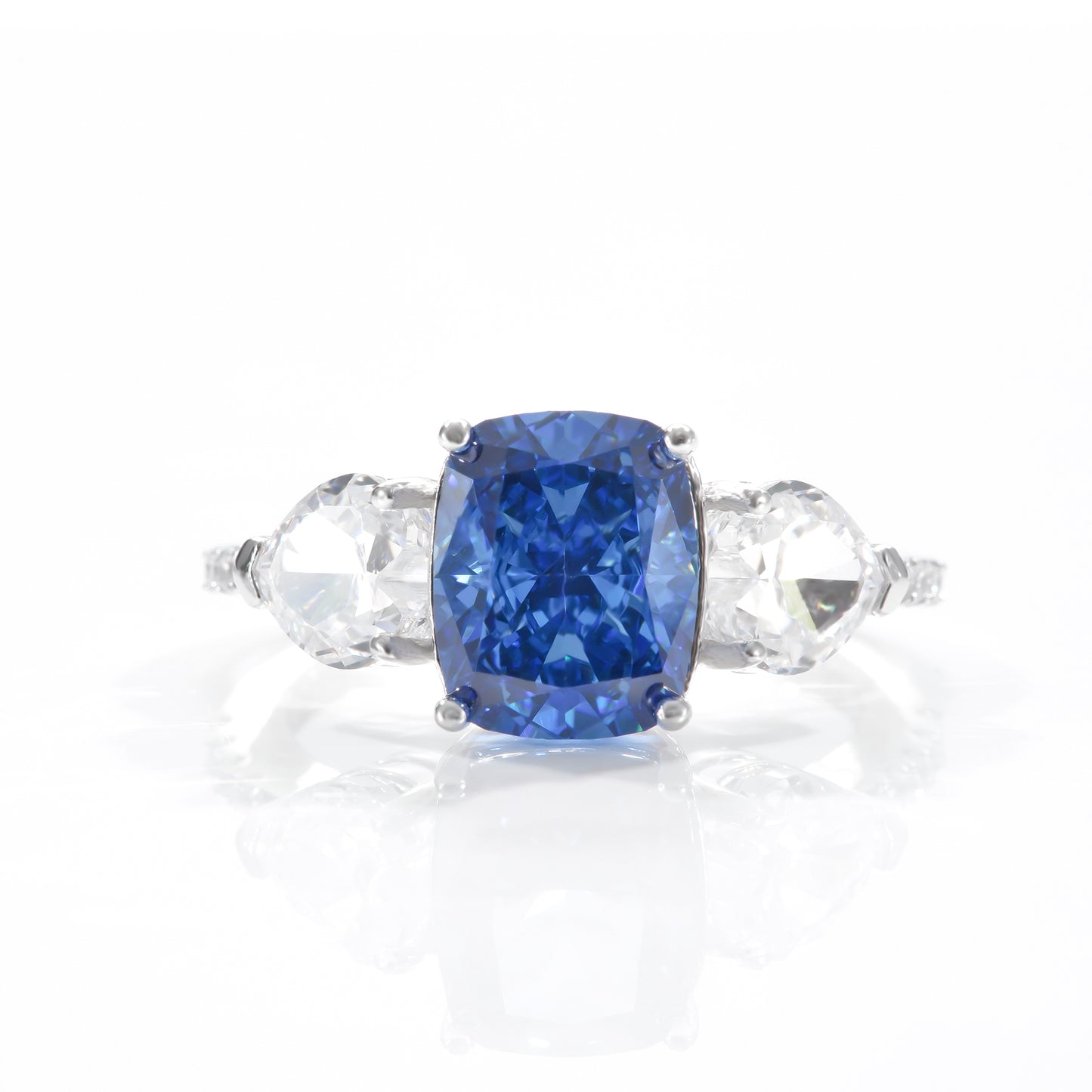 Baguette cushion cut birthstone ring