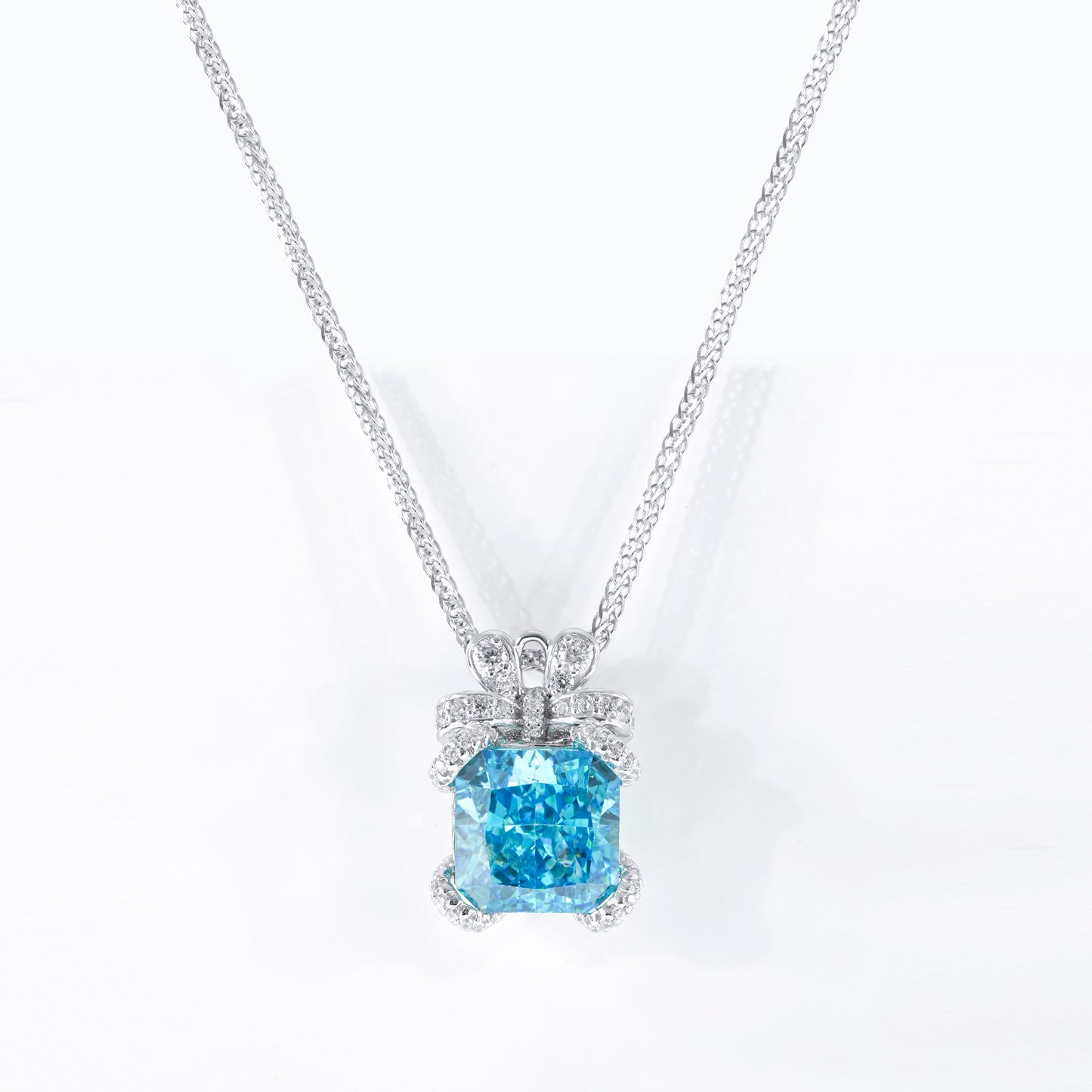 Ribbon Bow Birthstone Pendant Necklace