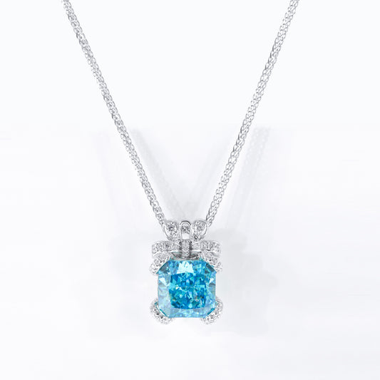 Ribbon Bow Birthstone Pendant Necklace